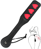 SMD HURTS Fetish Spanking Paddle Series, BDSM Imprint Spanking Paddle, Faux Leather, 32cm, Black/Red