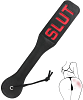 SMD SLUTED Fetish Spanking Paddle Series, BDSM Imprint Spanking Paddle, Faux Leather, 32cm, Black