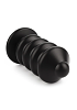 Mr. Steel Ass Blaster, Premium Aluminium Ribbed Anal Plug For Extra Stimulation, Medium, Black
