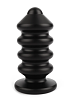 Mr. Steel Ass Blaster, Premium Aluminium Ribbed Anal Plug For Extra Stimulation, Medium, Black