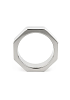 Mr. Steel Nut C-Ring, Stainless Steel Hexagonal Cock Ring, 45mm, Silver