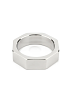 Mr. Steel Nut C-Ring, Stainless Steel Hexagonal Cock Ring, 45mm, Silver