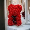 Forever Rose Teddy Love Gift,  Χειροποιήτο Διακοσμητικό Αρκουδάκι με Τριαντάφυλλα 25εκ, Red/Κόκκινο