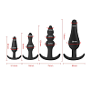 SMD Anal Challenge, Silicone Anal Plug Set With T-Bar, Multiple Shapes for Diverse Stimulation, Σετ των 4, Black