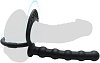 SMD Backstage, Anal Plug & Beads with Cock Ring, Black