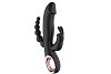 SMD Black Mamba, Rabbit Clitoral Stimulation, G Spot Vibrator & Anal Beads 3-in1 Realistic Vibrator Dildo, Black