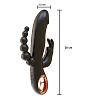 SMD Black Mamba, Rabbit Clitoral Stimulation, G Spot Vibrator & Anal Beads 3-in1 Realistic Vibrator Dildo, Black