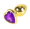 SMD Butt Plug, Πρωκτική Σφήνα S 7cm, Golden / Purple Heart