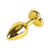 SMD Butt Plug, Πρωκτική Σφήνα S 7cm, Golden / Purple Heart