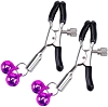 SMD Erster Kontakt  Adjustable Nipple Clamps With Bell, BDSM Ρυθμιζόμενοι Σφιγκτήρες Θηλών, Purple