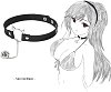 SMD Kinky Cat, Kitty Ring Choker Collar with Bell, Adjustable Fit, PU Leather, Black