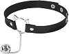 SMD Kinky Cat, Kitty Ring Choker Collar with Bell, Adjustable Fit, PU Leather, Black