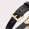 SMD Minx, SM Adjustable Leather Neck Chocker Collar with Chain Leash, Submissive Κολάρο με Λουρί, Dark Green/Gold