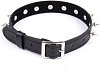SMD Razor Edge, Spiked Leather Collar With Adjustable Strap, PU Leather, Black