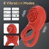 SMD Rose Bliss, Remote Controlled 2-in-1 Vibrating Cockring & Clitoral Stimulator, Red