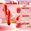 SMD Stellar Fantasy, Clitoral, Flapping and G Spot Vibrator 3-in1, Διπλός Δονητής με 7 Vibrating Modes, Red