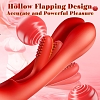 SMD Stellar Fantasy, Clitoral, Flapping and G Spot Vibrator 3-in1, Διπλός Δονητής με 7 Vibrating Modes, Red