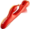 SMD Stellar Fantasy, Clitoral, Flapping and G Spot Vibrator 3-in1, Διπλός Δονητής με 7 Vibrating Modes, Red