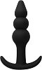 SMD The Prober, Three Beads Silicone Anal Plug With Contoured Anchor Base, Skin Safe, 12.4cm, Black