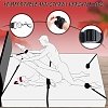SMD Tough Measures, Full Bed Restraint Set With Cross Strap, Wrist & Ankle Cuffs, Feather Tickler & Blindfold, Black