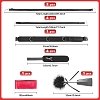 SMD Tough Measures, Full Bed Restraint Set With Cross Strap, Wrist & Ankle Cuffs, Feather Tickler & Blindfold, Black