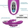 SMD Trinity Pro, 3-in-1 Rabbit G-Spot Vibrator With Anal Beads, 10 Vibration Modes, 21cm, Purple