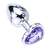 SMD Butt Plug, Πρωκτική Σφήνα L 9cm, Silver / Lilac Heart