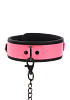 Taboom Glow In The Dark Collar & Chain Leash, Φωσφοριζέ BDSM Κολάρο & Λουρί, Pink