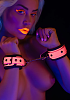 Taboom Glow In The Dark Wrist Cuffs, Φωσφοριζέ Χειροπέδες Vegan Leather, Pink