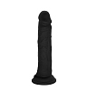 SMD New Stallion Midi, Realistic Liquid Silicone Dildo 17cm, Ρεαλιστικό Ομοιώμα Πέους με Βεντούζα, Black