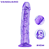 SMD Vanguard, Realistic Dildo 21cm Ρεαλιστικό Dildo με Βεντούζα, Purple / Clear