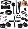 SMD Quindecim Domination Bondage Set, Πλήρες σετ BDSM με 15 accessories από Vegan Leather, Black