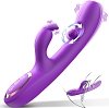 SMD Aurora Rabbit Swinging Silicone Vibrator, 7 Vibration Modes & 10 G-Spot Stimulation Modes, 24cm, Royal Purple