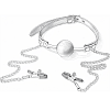 SMD Broken Will, Silicone Ball Gag with Chained Nipple Clamps, BDSM Set Leather Φίμωτρο και Σφιγκτήρες Θηλών, Black