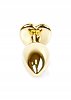 SMD Butt Plug, Πρωκτική Σφήνα S 7cm, Silver / Gold Heart