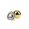 SMD Butt Plug, Πρωκτική Σφήνα S 7cm, Silver / Gold Heart
