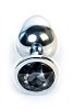 SMD Butt Plug, Πρωκτική Σφήνα S 7cm, Silver / Black Diamond