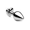 SMD Butt Plug, Πρωκτική Σφήνα S 7cm, Silver / White Heart
