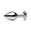 SMD Butt Plug, Πρωκτική Σφήνα S 7cm, Silver / White Heart