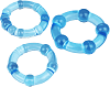 SMD Stay Hard Penis Beaded Rings Set, Comfort Fit Beaded Δαχτυλίδια Στύσης Σιλικόνης, Light Blue, 3τμχ