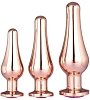 SMD Analyzer Triple Deeper Edition, Rocket Butt Plug Set, Πρωκτική Σφήνα Σετ των 3 (S / M / L ), Rose Gold / Pink Diamond