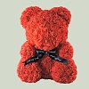 Forever Rose Teddy Love Gift,  Χειροποιήτο Διακοσμητικό Αρκουδάκι με Τριαντάφυλλα 25εκ, Red/Κόκκινο