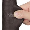 Lovetoy Sliding Skin Pro II, Dual Layer Realistic Dildo 21.6cm, Black