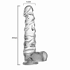 SMD CrystalVein, Realistic Dildo 25,5cm Ρεαλιστικό Dildo με Όρχεις και Βεντούζα, Clear