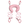 SMD Dominator, BDSM Neck, Handcuffs & Thigh/Ankle Restraint System, Pink