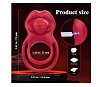 SMD Double Tongue, Vibrating Double Penis Ring, Δονούμενο Διπλό Δαχτυλίδι Πέους με Γλώσσα, 10 Δονήσεις, Silicone, Red
