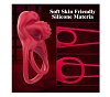 SMD Double Tongue, Vibrating Double Penis Ring, Δονούμενο Διπλό Δαχτυλίδι Πέους με Γλώσσα, 10 Δονήσεις, Silicone, Red
